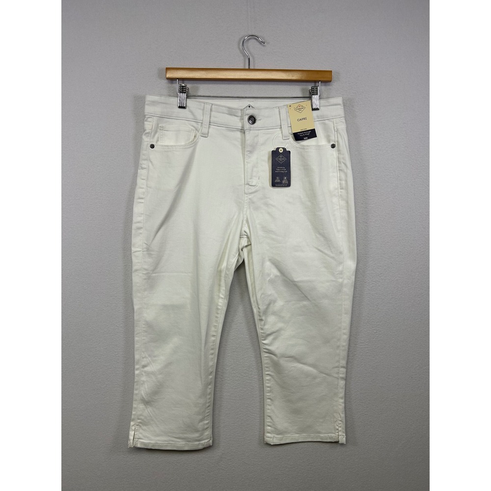 Coastal Casual St. John's Bay‎ Women 10 White Capri Mid Rise Stretch Denim Pants